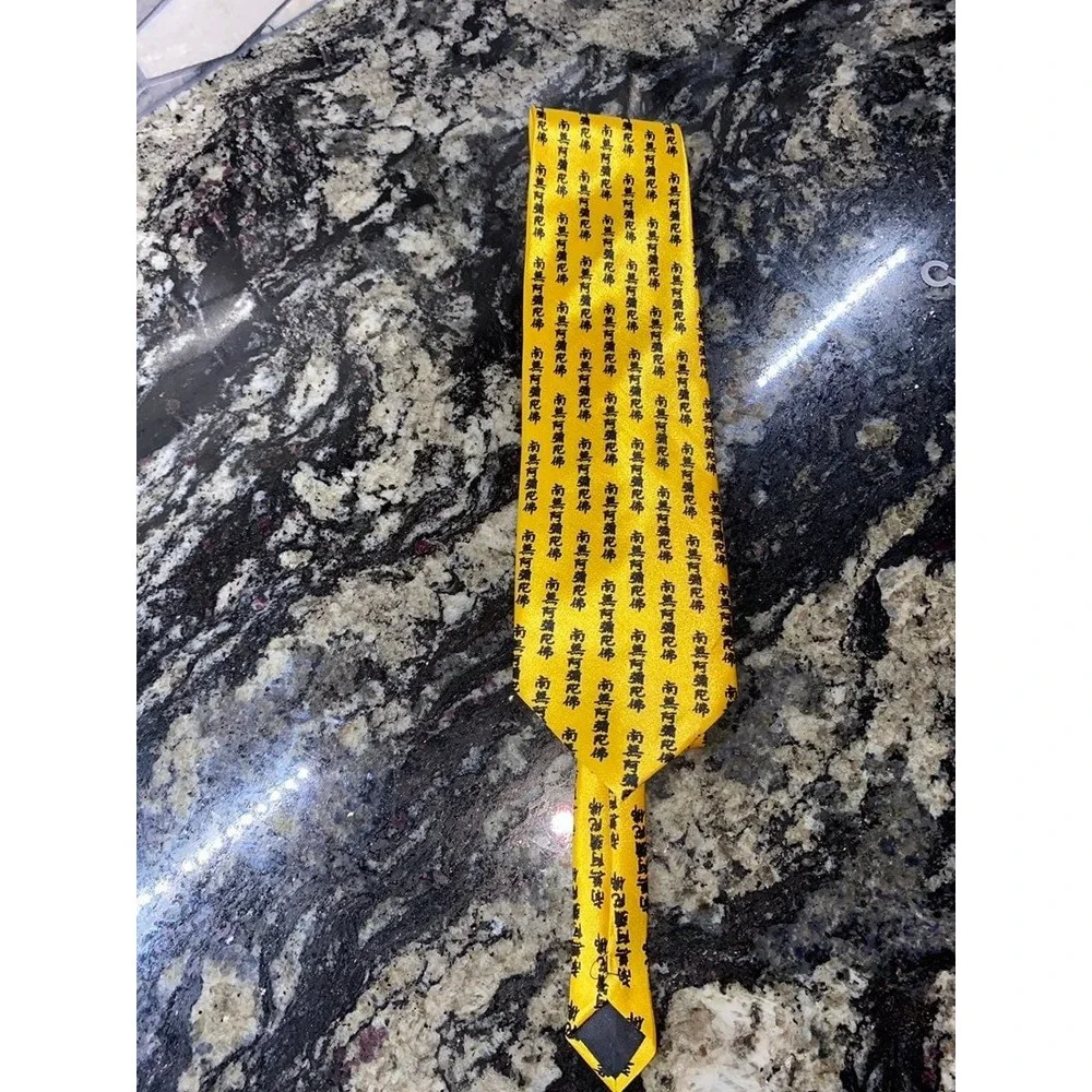 Gold City Handmade Chinese‎ lettering gold mens tie
